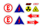 RACE CAR FIA SAFETY STICKERS "TOW HOOK / EXTINGHISHER / MASTER SWITCH"